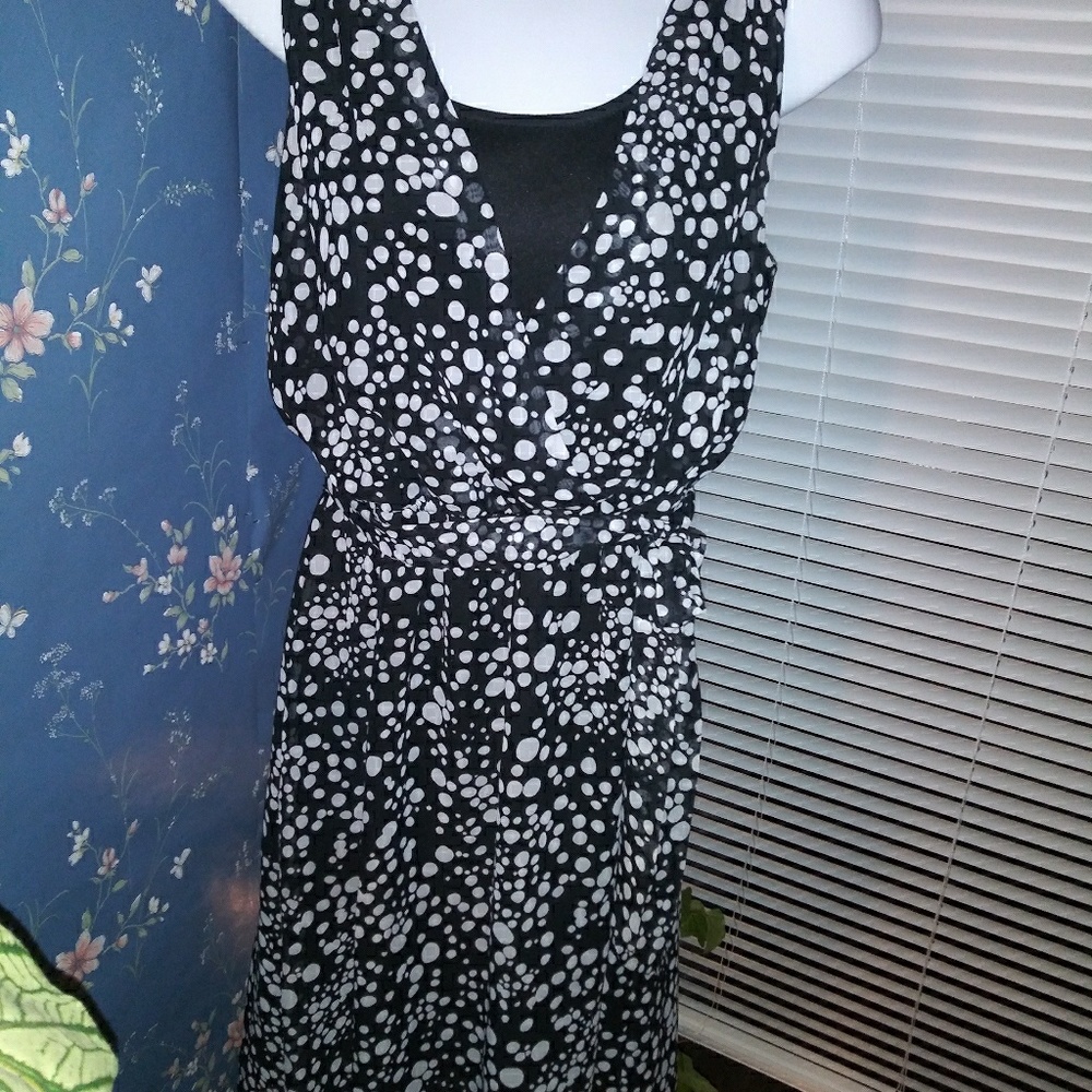 Black and white polka dot dress